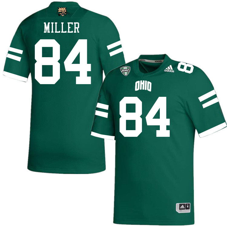 Ohio Bobcats #84 AJ Miller College Football Jerseys Stitched-Green